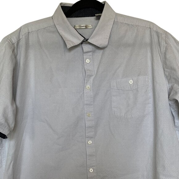 Campia Moda Men’s Short Sleeve Button Up Shirt White Small Navy Dots XL - Picture 2 of 7